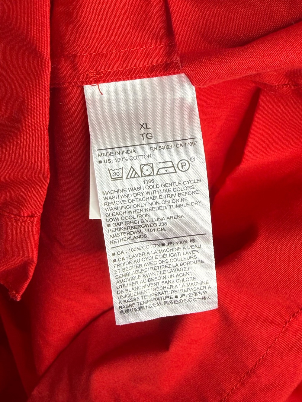 Banana Republic Factory Red Sunset Button Front Tie Waist Dress XL - Picture 12 of 12